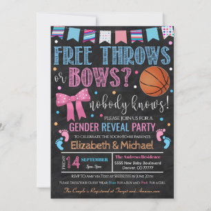 FreeThrowsまたはBowsGenderReveal招待状 招待状