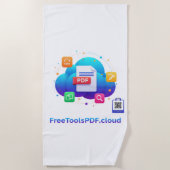 FreeToolsPDF – Tシャツでデジタルパワーを楽しもう! ビーチタオル (正面)