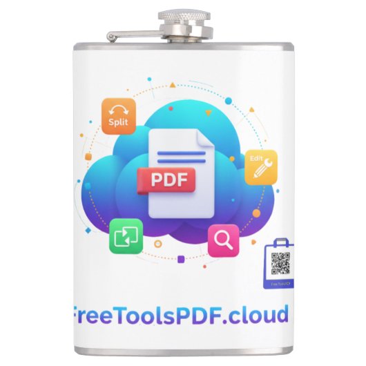 FreeToolsPDF – Tシャツでデジタルパワーを楽しもう! フラスク (正面)