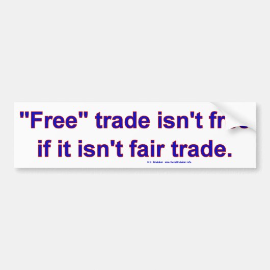 FreeTradeFairTrade バンパーステッカー (正面)