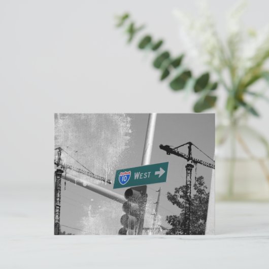 Freeway 10 West標識 ポストカード (スタンド正面)