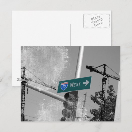 Freeway 10 West標識 ポストカード (正面/裏面)