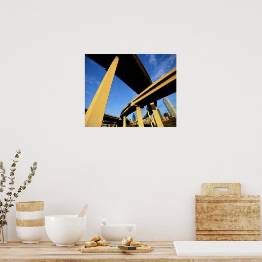 Freeway Overpass in Dallas ポスター (キッチン)