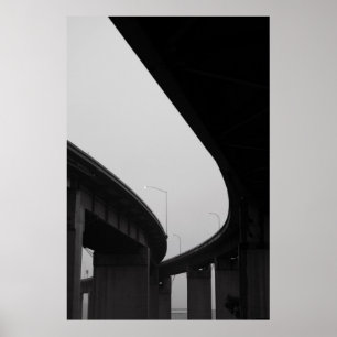 Freeway Ramps in a Fog Poster,プリント ポスター