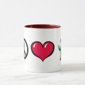 FreeWitchの信号器のマグによる平和ハートの格言 マグカップ (中央)