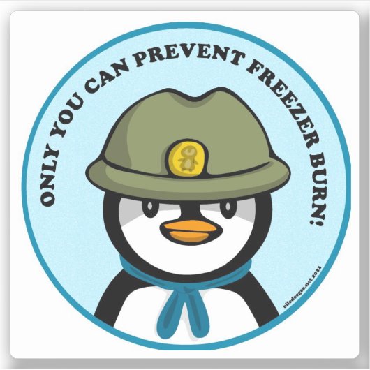 Freezie the Pengはビニールカスタムシールを切ったと言う シール (正面)