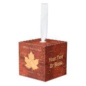 Frehliche Weihnachen – メープルリーフ キューブオーナメント (正面アングル)