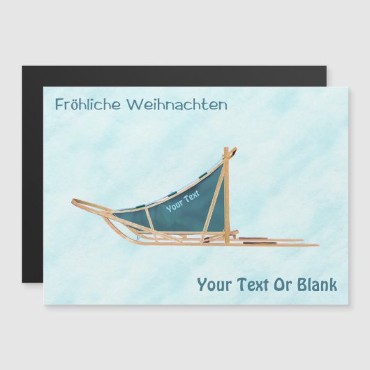 Frehliche Weihnachen – 雪の上で犬ぞり (正面/裏面)