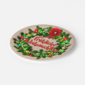 Frehliche Weihnachen Christmas 7" ペーパープレート (アングル)