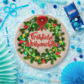Frehliche Weihnachen Christmas 9" ペーパープレート (パーティー)