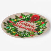 Frehliche Weihnachen Christmas 9" ペーパープレート (アングル)