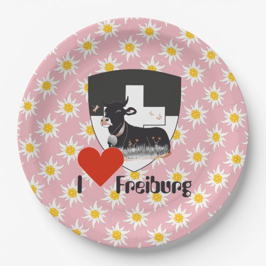 Freiburg - Fribourg - Schweiz - Suisse Teller ペーパープレート (正面)
