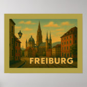 Freiburg Germany City Art ポスター (正面)