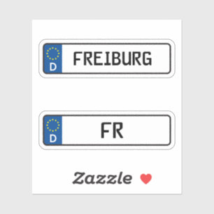 Freiburg kennzeichen、ドイツ自動車免許プレート シール