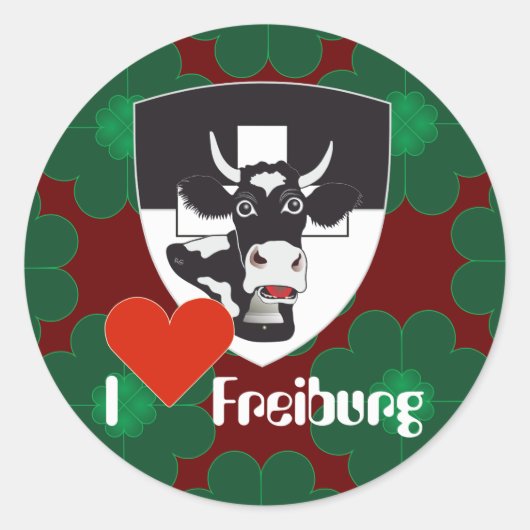Freiburg Schweiz Suisse Svizzera Aufkleber ラウンドシール (正面)