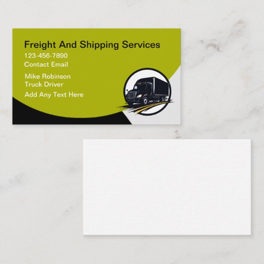 Freight And Shipping Services Modern 名刺 (正面/裏面)