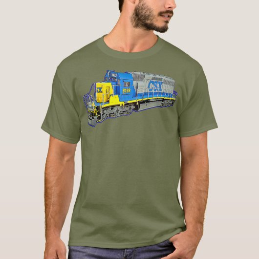 Freight Train CSX Engine Premium Tシャツ (正面)