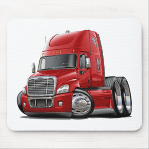Freightliner Cascadiaの赤のトラック マウスパッド