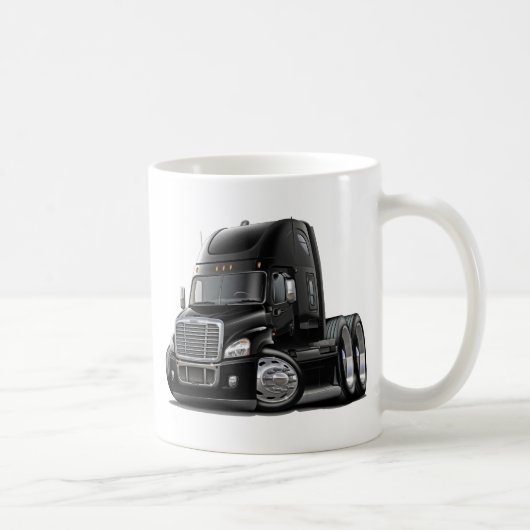 Freightliner Cascadiaの黒いトラック コーヒーマグカップ (右)