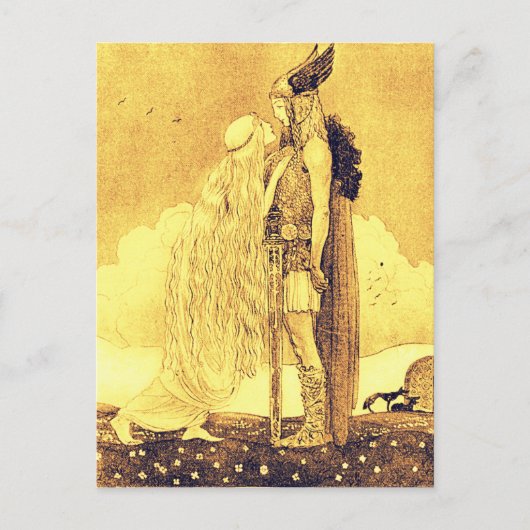 FrejaとSvipdag by John Bauer ポストカード (正面)