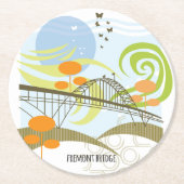Fremont橋ポートランドコースター ラウンドペーパーコースター (正面)