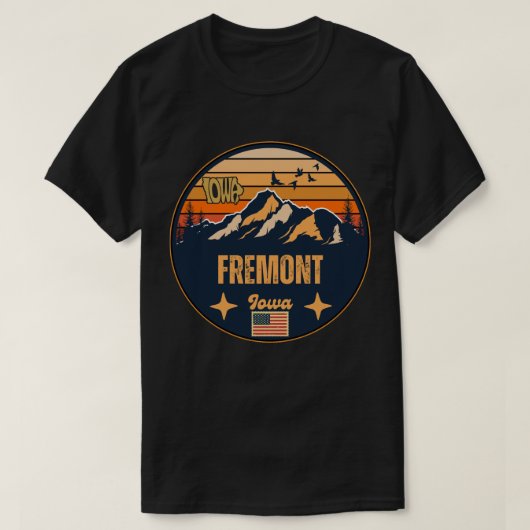 Fremont、Iowa Ia、統一された州 Tシャツ (デザイン正面)