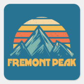 Fremont Peak Wyoming Retro Turquoise スクエアシール (正面)
