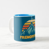Fremont Peak Wyoming Retro Turquoise ツートーンマグカップ (正面左)