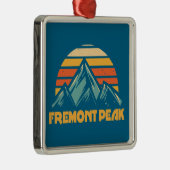 Fremont Peak Wyoming Retro Turquoise メタルオーナメント (右)