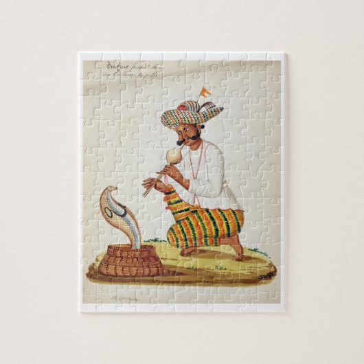 Frencからのコブラを持つインドのヘビ使い、 ジグソーパズル (縦)