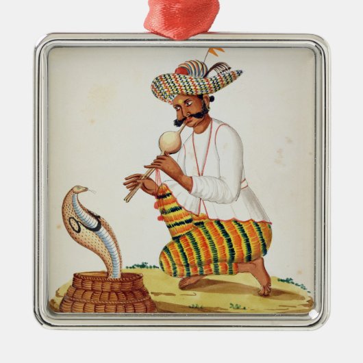 Frencからのコブラを持つインドのヘビ使い、 メタルオーナメント (正面)
