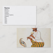 Frencからのコブラを持つインドのヘビ使い、 名刺 (正面/裏面)
