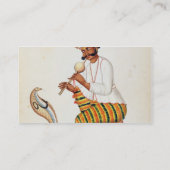 Frencからのコブラを持つインドのヘビ使い、 名刺 (裏面)