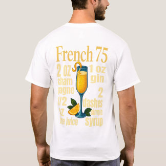 French 75 T-Shirt – Elegant Champagne & Gin Drink Tシャツ
