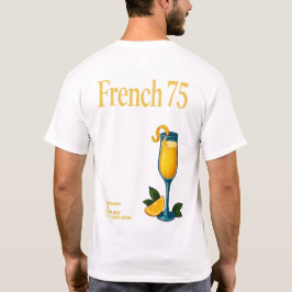 French 75 T-Shirt – Elegant Champagne & Gin Drink Tシャツ