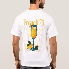 French 75 T-Shirt – Elegant Champagne & Gin Drink Tシャツ