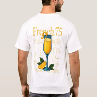 French 75 T-Shirt – Elegant Champagne & Gin Drink Tシャツ