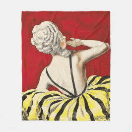 French art nouveau beauty Creme de Luzy advertisem フリースブランケット