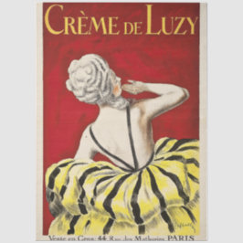 French art nouveau beauty Creme de Luzy advertisem 薄葉紙