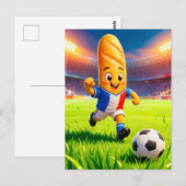 French baguette soccer player in stadium action ポストカード (正面/裏面)