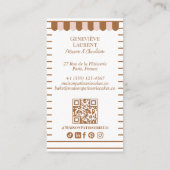 French Bakery Hand Drawn Cupcake Pastry Cake Shop 名刺 (裏面)