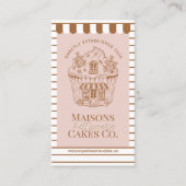 French Bakery Hand Drawn Cupcake Pastry Cake Shop 名刺 (正面)