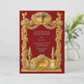 French Baroque Rococo Color Floral Border 招待状 (スタンド正面)