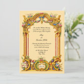French Baroque Rococo Style Altar Colorful Wedding 招待状 (スタンド正面)