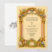 French Baroque Rococo Style Altar Colorful Wedding 招待状 (正面/裏面)