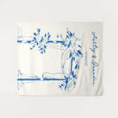 French Blue Arch Photo Booth Backdrop, Wedding タペストリー (正面(横))