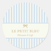 French Blue Bakery Packaging | Parisian Pastry  ラウンドシール (正面)