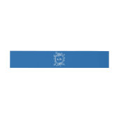 French Blue Botanical Crest Wedding Monogram 招待状ベリーバンド (フラット)