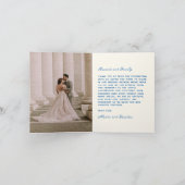 French Blue Countryside Garden Floral Wedding サンキューカード (内部)