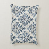 French Blue Damask Accent Pillow アクセントクッション (裏面(縦))